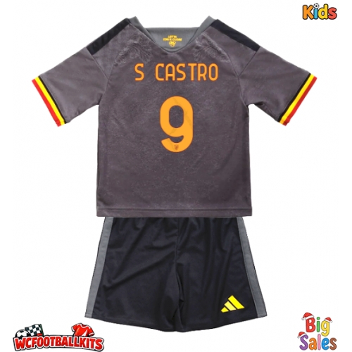 AS Roma Santiago Castro #9 Replica Third Stadium Kit for Kids 2026-27 Short Sleeve (+ pants)